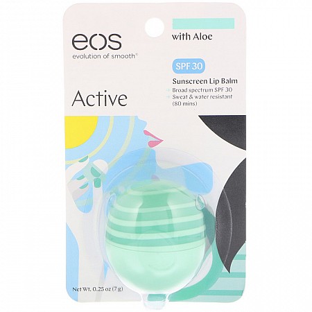 EOS Lip Balm - אי או אס SPF-30 שפתון לחות עם אלוורה - בבית EOS