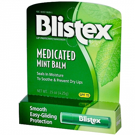 מחיר בליסטקס שפתון בטעם מנטה מסנני קרינה לשפתיים יבשות וסדוקות 4.25 גרם SPF 15 - מבית Blistex