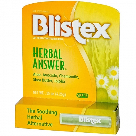 מחיר בליסטקס שפתון בטעם צמחים מסנני קרינה לשפתיים יבשות וסדוקות 4.25 גרם SPF 15 - מבית Blistex