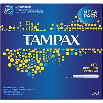 טמפקס טמפונים עם מוליך רגולר 30 יחידות - מבית TAMPAX