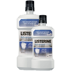 ליסטרין שטיפת פה להלבנה ולהגנה על השיניים והחניכיים 500 מ"ל + 250 מ"ל - מבית LISTERINE