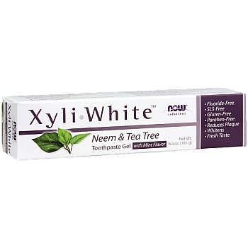 XyliWhite משחת שיניים טבעית צמחונית עם נים עץ התה 181 גרם - מבית NOW FOODS 