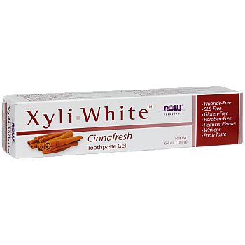 XyliWhite משחת שיניים מלבינה טבעית צמחונית עם קינמון 181 גרם - מבית NOW FOODS