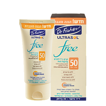 אולטרסול Free קרם ג'ל אנטי אייג'ינג לפנים SPF50 ללא שמנים 50 מ"ל - מבית Dr. Fischer