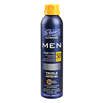 אולטרסול MEN ספריי רציף שקוף SPF50 הגנה גבוהה לגבר 200 מ"ל - מבית Dr. Fischer