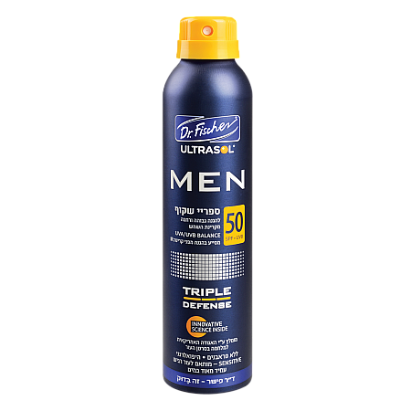 אולטרסול MEN ספריי רציף שקוף SPF50 הגנה גבוהה לגבר 200 מ"ל - מבית Dr. Fischer