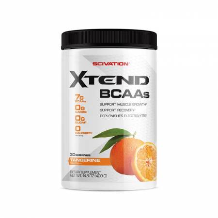 חומצות אמינו BCAA אקסטנד XTEND משקל 420 גרם טנגרין - 30 מנות הגשה - מבית SCIVATION