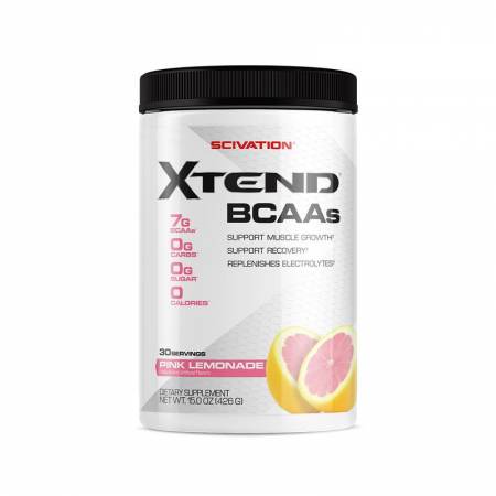 חומצות אמינו BCAA אקסטנד XTEND משקל 426 גרם טעם לימונדה ורודה - 30 מנות הגשה - מבית SCIVATION