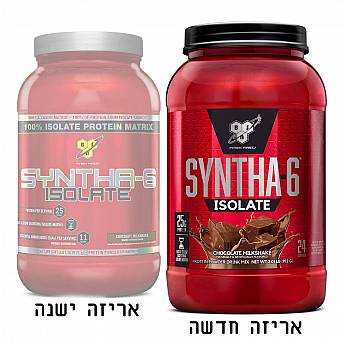 סינטה 6 אבקת חלבון איזולט ISOLATE SYNTHA 6 בטעם שוקולד 912 גרם - מבית BSN