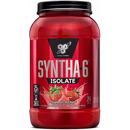 סינטה 6 אבקת חלבון איזולט ISOLATE SYNTHA 6 בטעם תות 912 גרם - מבית BSN