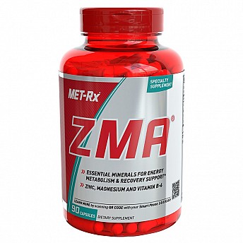 ZMA שילוב של מגנזיום, אבץ וB6 כמות 90 כמוסות - מבית MET-RX