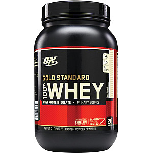אבקת חלבון Whey מי גבינה אופטימום גולד סטנדרט 907 גרם טעם גלידת וניל - מבית Optimum Nutrition