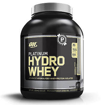 אבקת חלבון היידרו וואי פלטינום אופטימום 1.59 ק"ג בטעם קרם עוגיות אוברדרייב - מבית Optimum Nutrition