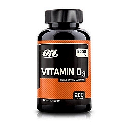 ויטמין D אופטימום 5000 יחב"ל 200 כמוסות - מבית Optimum Nutrition