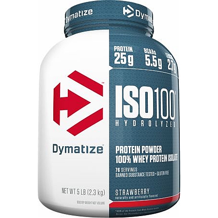 מחיר אבקת חלבון איזו 100 דיימטייז ISO100 Hydrolyzed בטעם תות 2.3 קג - מבית Dymatize Nutrition