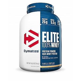 אבקת חלבון וואי אליט דיימטייז Whey Elite בטעם עוגת וניל 2.3 ק"ג - מבית Dymatize Nutrition