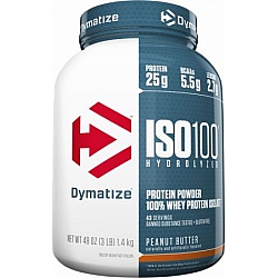 אבקת חלבון איזו 100 דיימטייז ISO 100 בטעם חמאת בוטנים 1.4 ק"ג - מבית Dymatize Nutrition