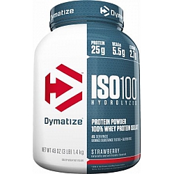 אבקת חלבון איזו 100 דיימטייז ISO 100 בטעם תות 1.4 ק"ג - מבית Dymatize Nutrition