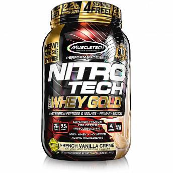 חלבון מי גבינה Whey Gold ניטרו טק מאסל טק טעם וניל משקל 999 גרם - מבית MuscleTech