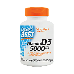 ויטמין די IU 5000 D3 יחב"ל - 360 כמוסות רכות - מבית Doctor's best
