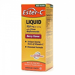 אסטר סי ויטמין C נוזלי לא חומצי 250 מ"ג בטעם פירות 237 מ"ל - מבית Ester-C