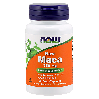  MACA מאקה טרי 750 מ"ג - 30 כמוסות מבית NOW FOODS