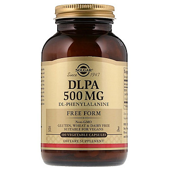 דלפא 500 מ"ג DLPA סולגאר - 100 כמוסות צמחיות מבית SOLGAR