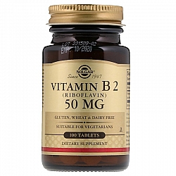 ויטמין B2 ריבופלאבין 50 מ"ג סולגאר - 100 טבליות מבית SOLGAR