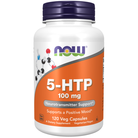 5-HTP במינון 100 מ"ג - 120 כמוסות צמחי - מבית NOW FOODS