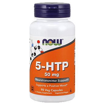 5-HTP במינון 50 מ"ג - 90 כמוסות מבית NOW FOODS