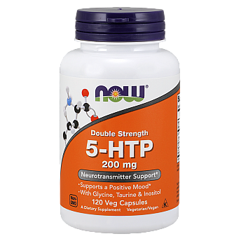 5-HTP חוזק כפול 200 מ"ג - 120 כמוסות - מבית NOW FOODS