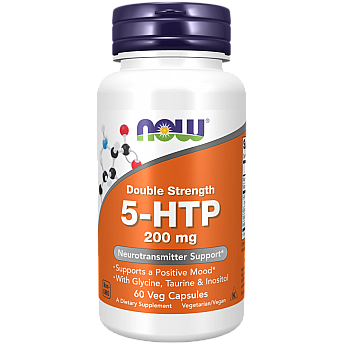 5-HTP חוזק כפול 200 מ"ג - 60 כמוסות - מבית NOW FOODS