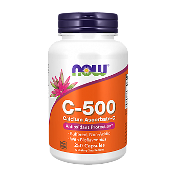 C-500 סידן אסקורבט-C - תכולה 250 כמוסות - מבית NOW FOODS