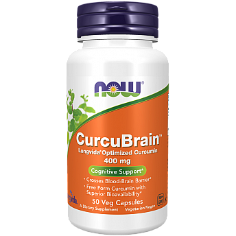 CurcuBrain תמיכה קוגניטיבית - 400 מ"ג - 50 כמוסות - מבית NOW FOODS