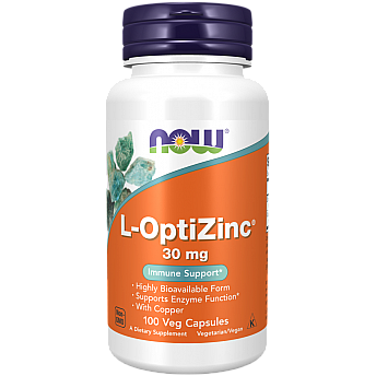 L-OptiZinc אבץ 30 מ"ג - 100 כמוסות - מבית NOW FOODS