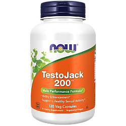 Testojack 200 תמיכה בטסטוסטרון 200 מ"ג 120 כמוסות - מבית NOW FOODS