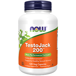 Testojack 200 תמיכה בטסטוסטרון 200 מ"ג 120 כמוסות - מבית NOW FOODS