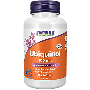 אוביקינול 100 מ"ג Ubiquinol - תכולה 120 כמוסות - מבית NOW FOODS