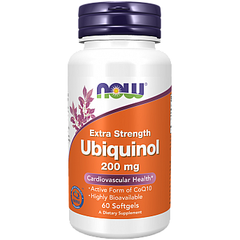 אוביקינול 200 מ"ג Ubiquinol - תכולה 60 כמוסות - מבית NOW FOODS