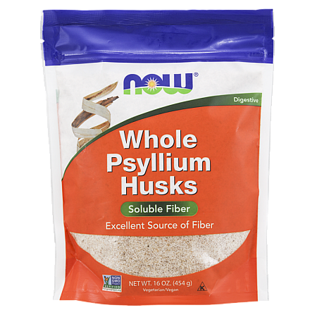 מחיר קליפות פסיליום שלמות Psyllium תכולה 454 גרם - מבית NOW FOODS