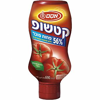 אסם קטשופ 56% פחות סוכר כשר לפסח 690 גרם