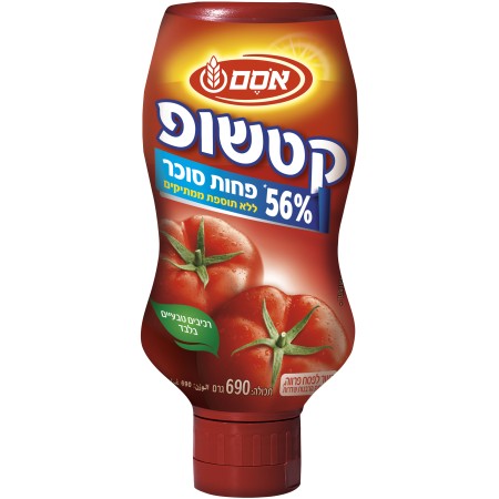 אסם קטשופ 56% פחות סוכר כשר לפסח 690 גרם