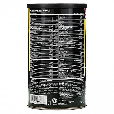 מחיר אנימל פק מולטי ויטמין 44 מנות -  ANIMAL PAK מבית Universal Nutrition
