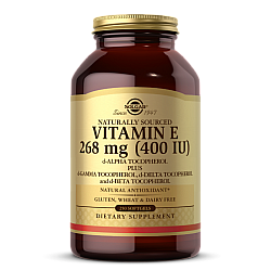 ויטמין E סולגאר 268 מ"ג ממקור טבעי 400 יחב"ל - 250 כמוסות רכות מבית SOLGAR