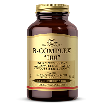 סולגאר קומפלקס ויטמיני B-100 במינון מוגבר - 100 כמוסות - מבית SOLGAR
