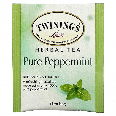 מחיר טווינינגס תה צמחים נענע חריפה טהורה נטול קפאין 25 שקיקי - מבית Twinings