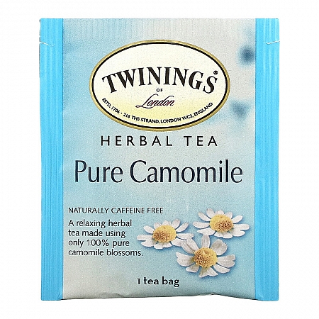 מחיר טווינינגס תה צמחים קמומיל טהור נטול קפאין 50 שקיקי - מבית Twinings