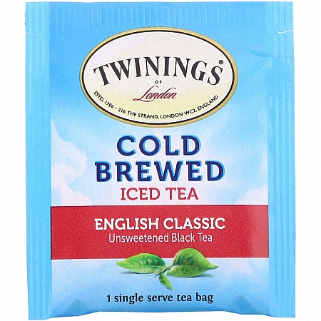 מחיר טווינינגס תה קר שחור אנגלית קלאסית Cold Brewed Iced Tea תכולה 20 שקיקי - מבית Twinings