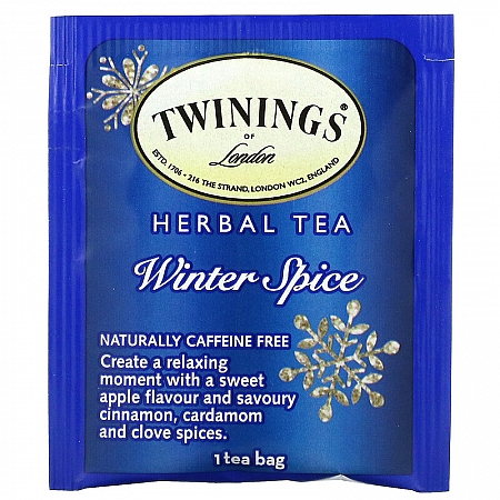 מחיר טווינינגס תה צמחים תבלין חורף Winter Spice נטול קפאין בשקיות 20 - מבית Twinings