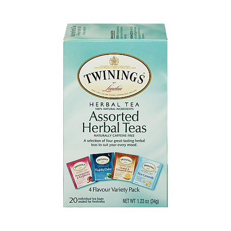 מחיר טווינינגס מבחר סוגי תה צמחים נטול קפאין 20 שקיקי - מבית Twinings